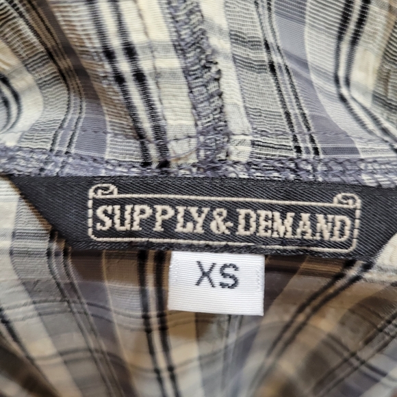 Vtg Supply & Demand Sleeveless Hooded Button Down Shift Dress Made in USA - Picture 5 of 6